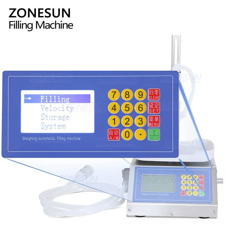 ZONESUN M-1080S 10-3000ml Small Milk Beverage Bottle Drinks Filler Soy Sauce Perfume CNC Liquid Quantitative Dispensing Dosing Filling and Weighing Machine