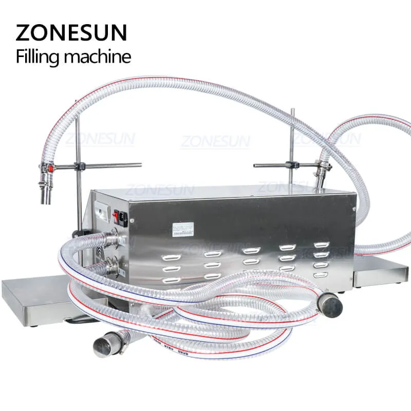 ZONESUN ZS-DP432W Double Nozzles Diaphragm Pump Cosmetics Shampoo Liquid Glass Bottle Filling Weighing Machine