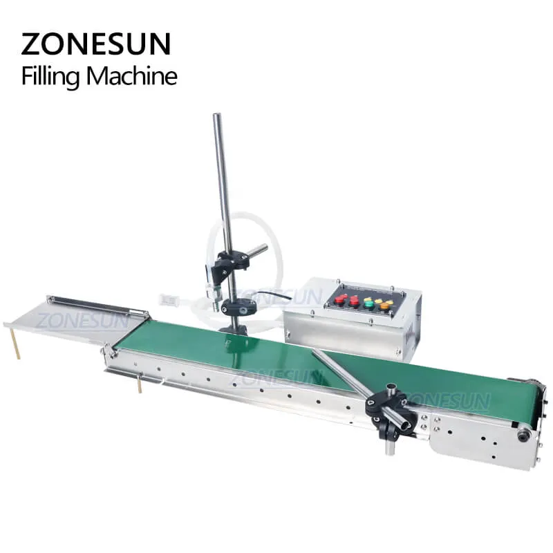 ZONESUN ZS-DPYT1500 Digital Bottle Liquid Filling Machine For Perfume Essential Oil With Conveyor