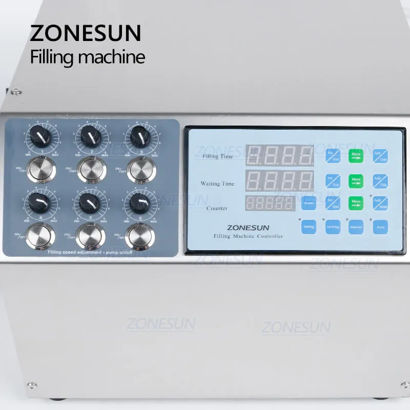 ZONESUN ZS-DPYT6P 6 Heads Semi-automatic Liquid Filling Machine For Perfume Water Juice Oil Cosmetics