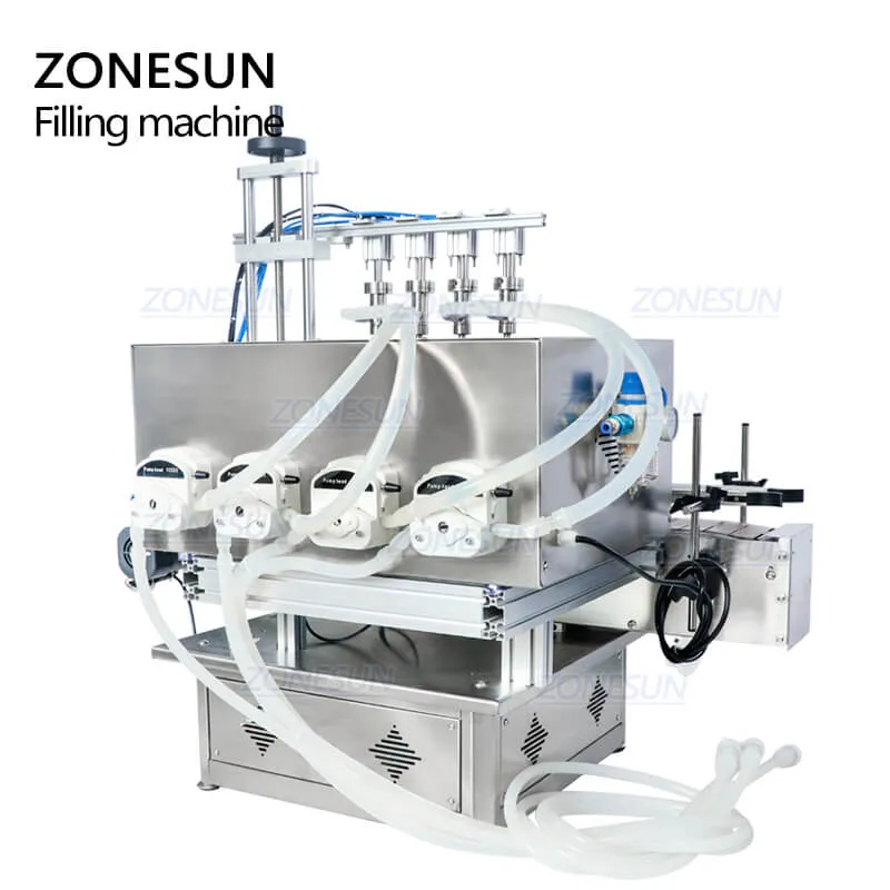 ZONESUN ZS-DTPP4E Tabletop Automatic Peristaltic Pump Essential Oil Liquid Filling Machine