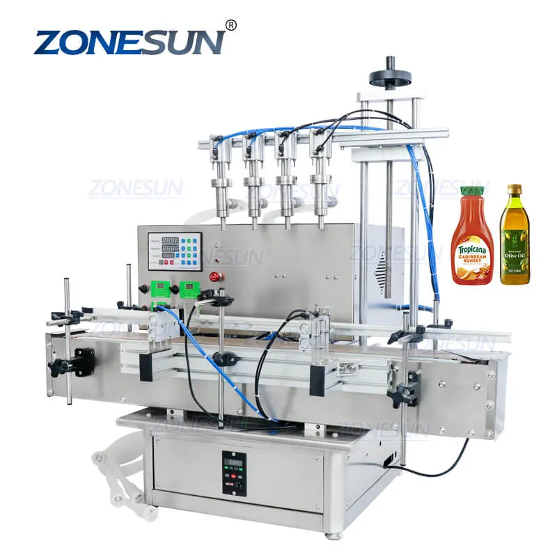 ZONESUN ZS-DTPP4E Tabletop Automatic Peristaltic Pump Essential Oil Liquid Filling Machine