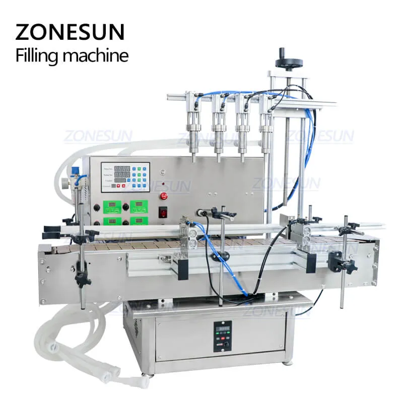 ZONESUN ZS-DTPP4E Tabletop Automatic Peristaltic Pump Essential Oil Liquid Filling Machine