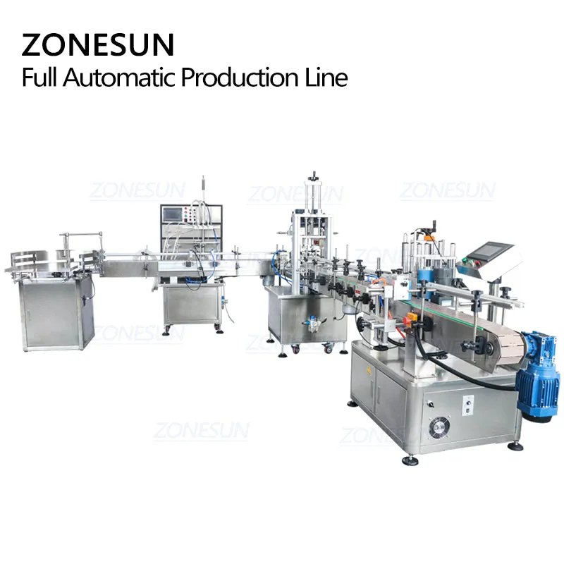 ZONESUN ZS-FAL90 Full Automatic L Configuration Water Bottle Liquid Soap Filling Capping And Labeling Machine