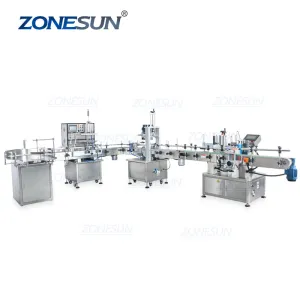 ZONESUN ZS-FAL90 Full Automatic L Configuration Water Bottle Liquid Soap Filling Capping And Labeling Machine