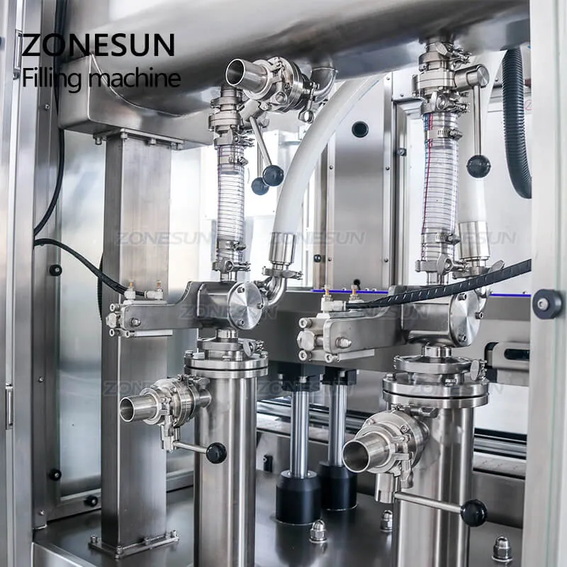 ZONESUN ZS-VTPF2 Servo Motor Automatic Peanut Butter Honey Jam Juice Ketchup Paste Bottle Following Tracking High Speed Filling Machine