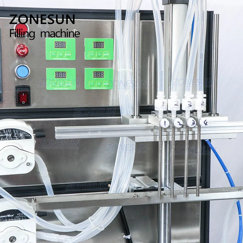 ZONESUN ZS-VTPP80C Peristaltic Pump Liquid Perfume Filling Machine For Cosmetics Jar Bottle