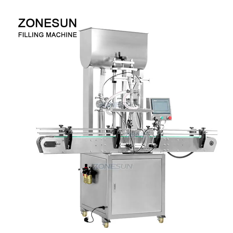 ZONESUN ZS-YT2T-2P Automatic Beverage Production Line Cans Honey Paste Oil Filling Machine