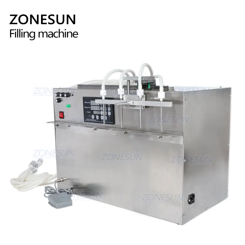 ZS-DPSP4 4 Heads Stand-up Beverage  Bag Spout Pouch Liquid Filling Machine For Juice Water Milk