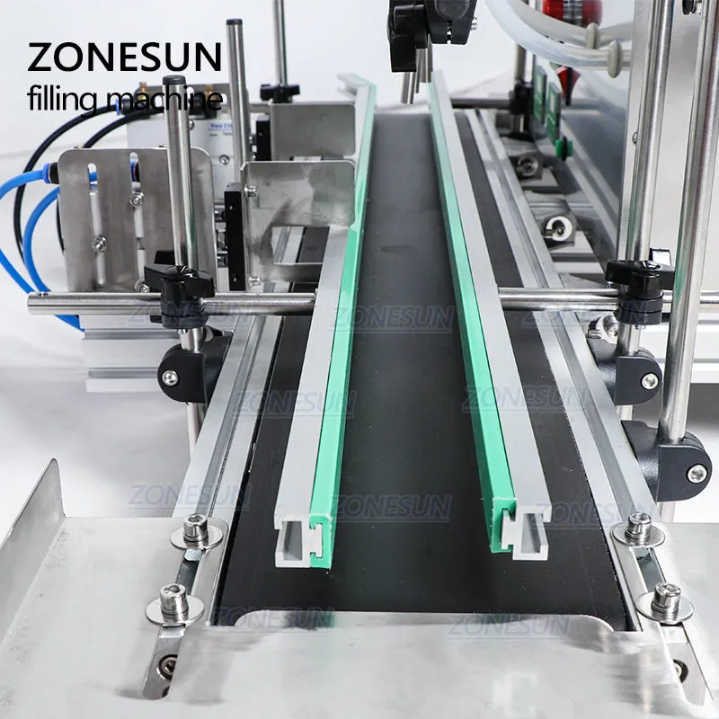ZS-DTDP4 Full Automatic Desktop CNC Liquid Filling Machine With Conveyor 110V-220V For Perfume Filling Machine Water Filler