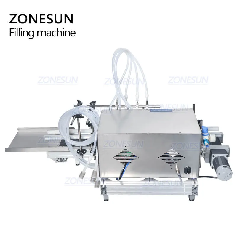 ZS-DTMP4A 4 Nozzles Magnetic Pump Automatic Desktop Liquid Filling Machine For Water Milk