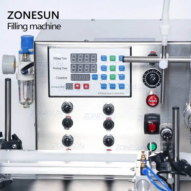 ZS-DTMP4A 4 Nozzles Magnetic Pump Automatic Desktop Liquid Filling Machine For Water Milk