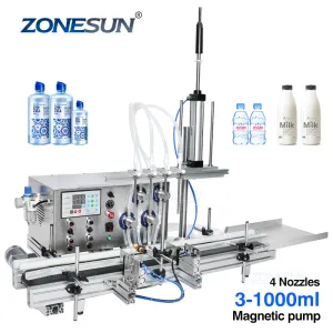 ZS-DTMP4D 4 Nozzles Magnetic Pump Automatic Desktop Liquid Filling Machine