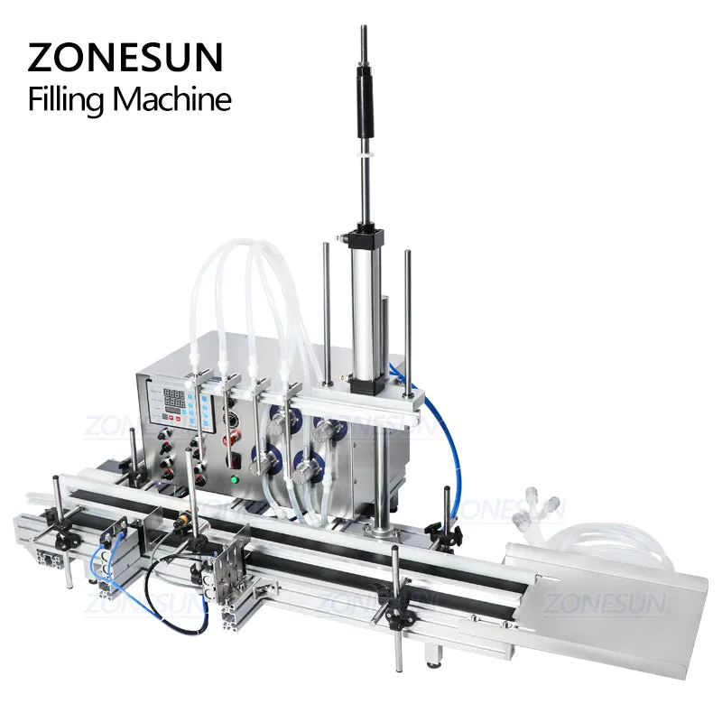ZS-DTMP4D 4 Nozzles Magnetic Pump Automatic Desktop Liquid Filling Machine