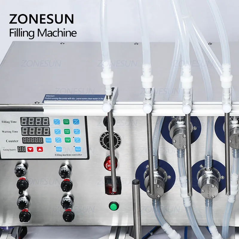 ZS-DTMP4D 4 Nozzles Magnetic Pump Automatic Desktop Liquid Filling Machine