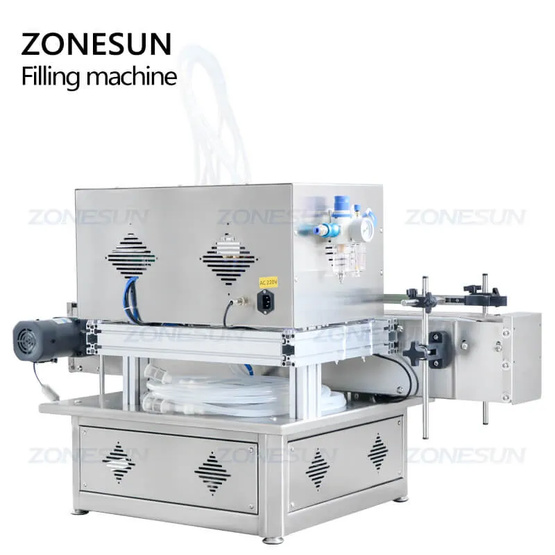 ZS-DTMP4Y Automatic 4 Heads Essential Oil Solvent Liquid Magnetic Pump Filling Machine