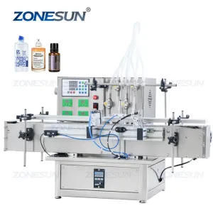 ZS-DTMP4Y Automatic 4 Heads Essential Oil Solvent Liquid Magnetic Pump Filling Machine