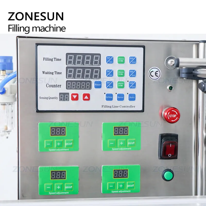 ZS-DTMP4Y Automatic 4 Heads Essential Oil Solvent Liquid Magnetic Pump Filling Machine