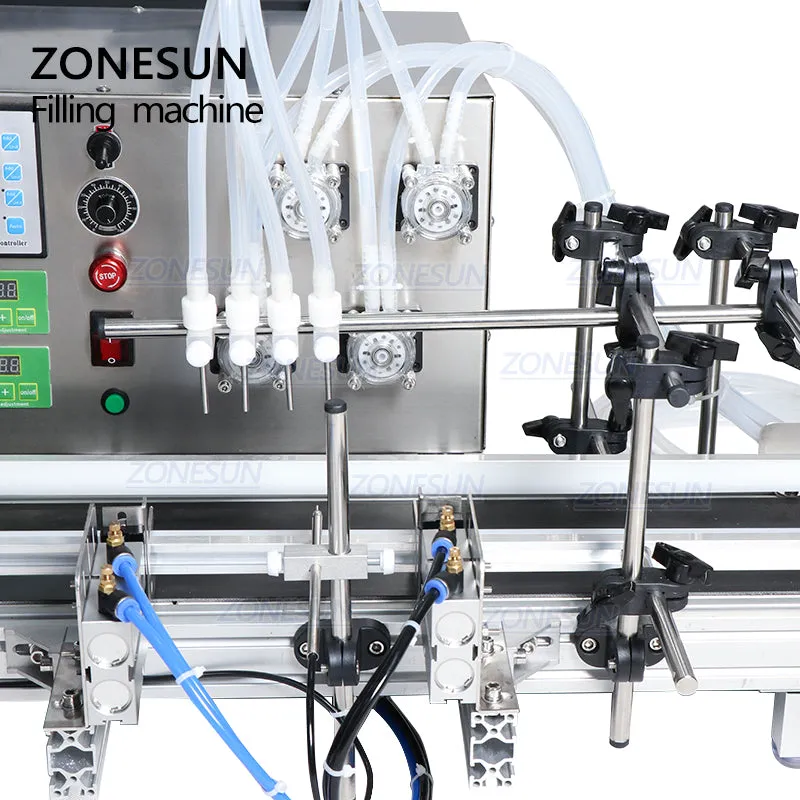 ZS-DTPP4W 4 Nozzles Peristaltic Pump Automatic Desktop Liquid Filling Machine