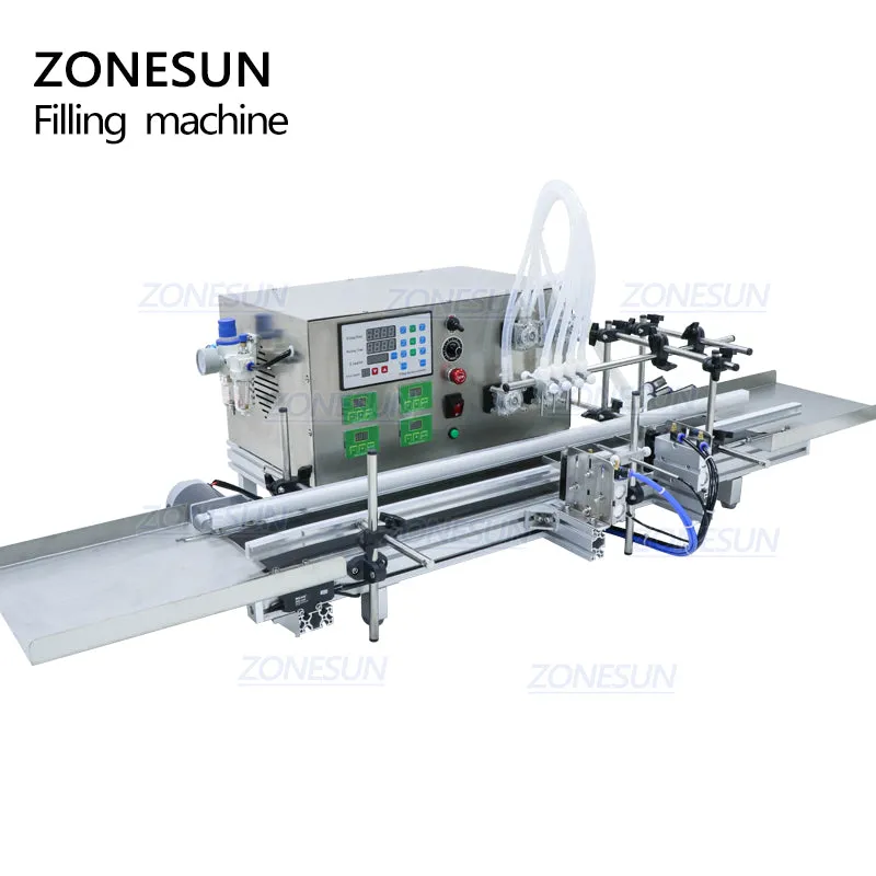 ZS-DTPP4W 4 Nozzles Peristaltic Pump Automatic Desktop Liquid Filling Machine