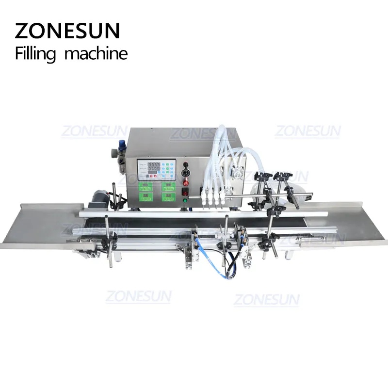 ZS-DTPP4W 4 Nozzles Peristaltic Pump Automatic Desktop Liquid Filling Machine