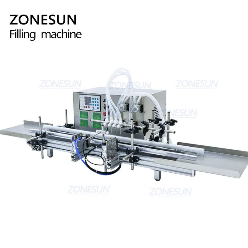 ZS-DTPP4W 4 Nozzles Peristaltic Pump Automatic Desktop Liquid Filling Machine