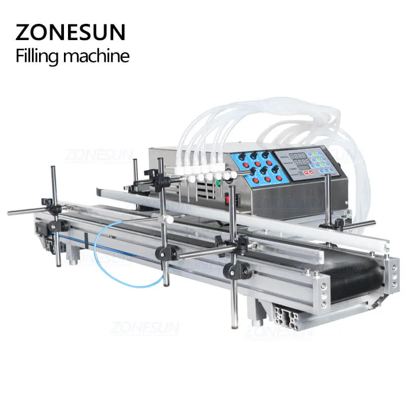ZS-DTPP6B 6 Heads Automatic  Essential Oil Solvent Glass Vial Small Bottle Filling Machine