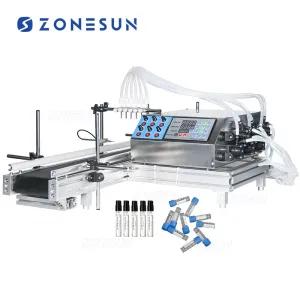 ZS-DTPP6B 6 Heads Automatic  Essential Oil Solvent Glass Vial Small Bottle Filling Machine