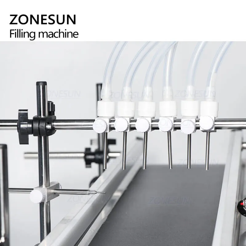 ZS-DTPP6B 6 Heads Automatic  Essential Oil Solvent Glass Vial Small Bottle Filling Machine