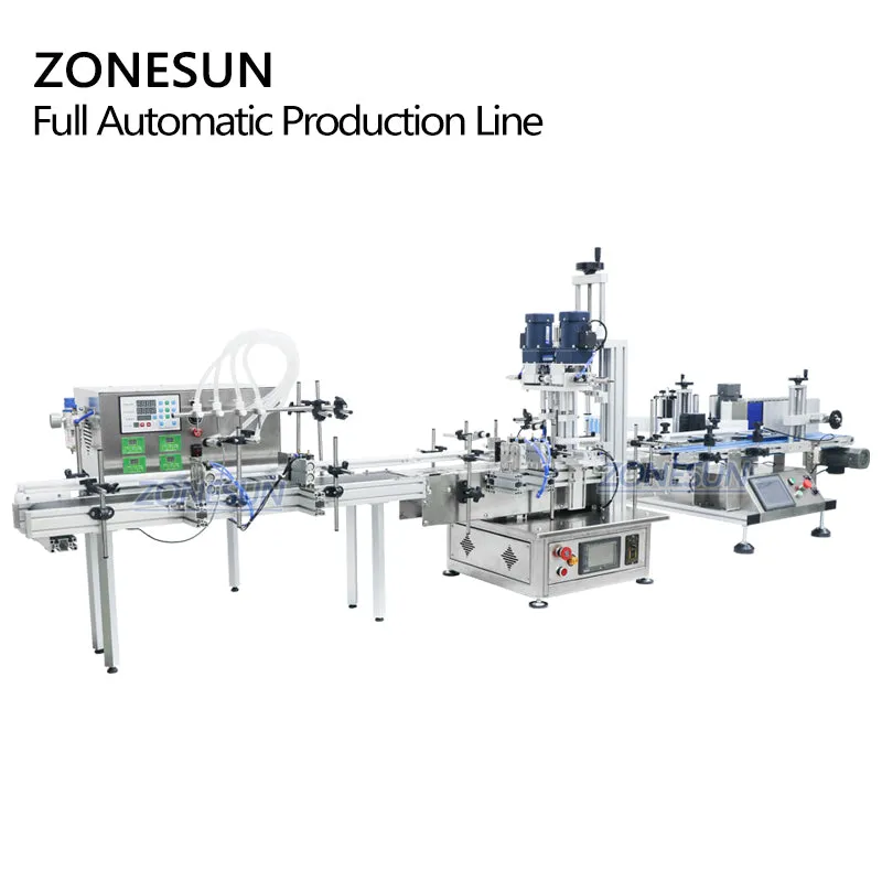 ZS-FAL180 Tabletop Oil Hand Sanitizer Bottle Liquid Jar Filling Capping Labeling Machinery