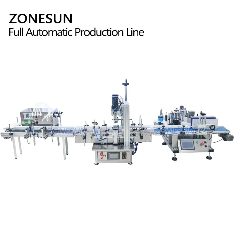 ZS-FAL180 Tabletop Oil Hand Sanitizer Bottle Liquid Jar Filling Capping Labeling Machinery