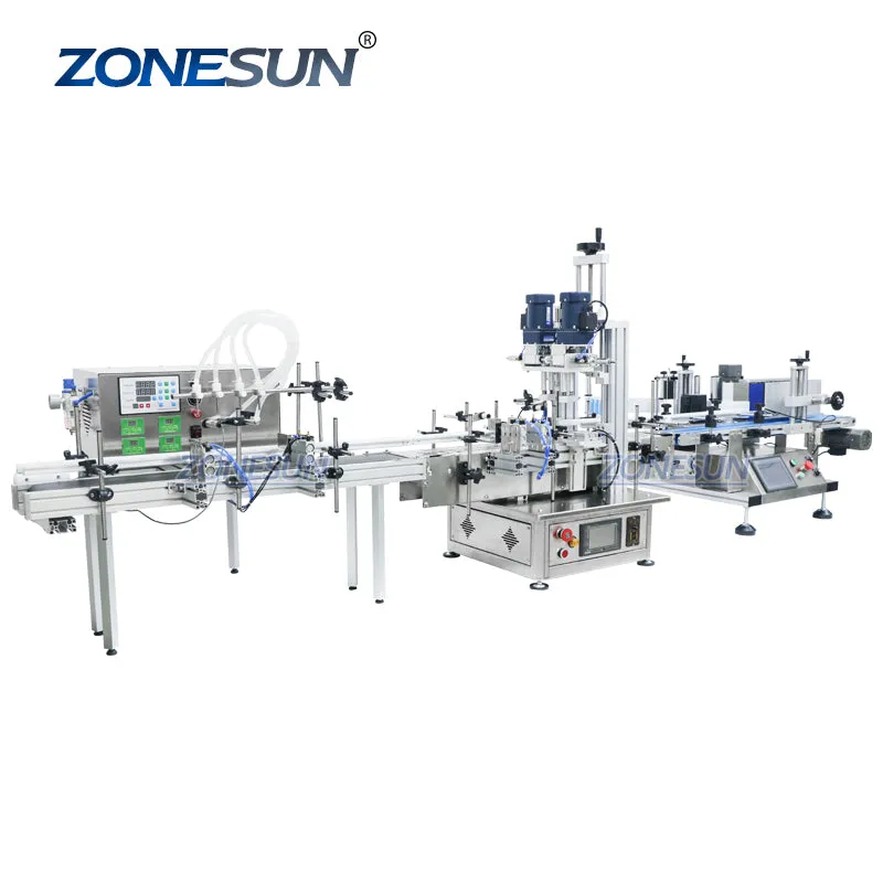 ZS-FAL180 Tabletop Oil Hand Sanitizer Bottle Liquid Jar Filling Capping Labeling Machinery