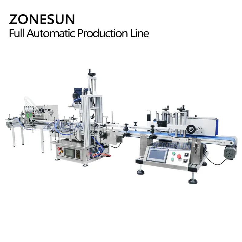 ZS-FAL180 Tabletop Oil Hand Sanitizer Bottle Liquid Jar Filling Capping Labeling Machinery