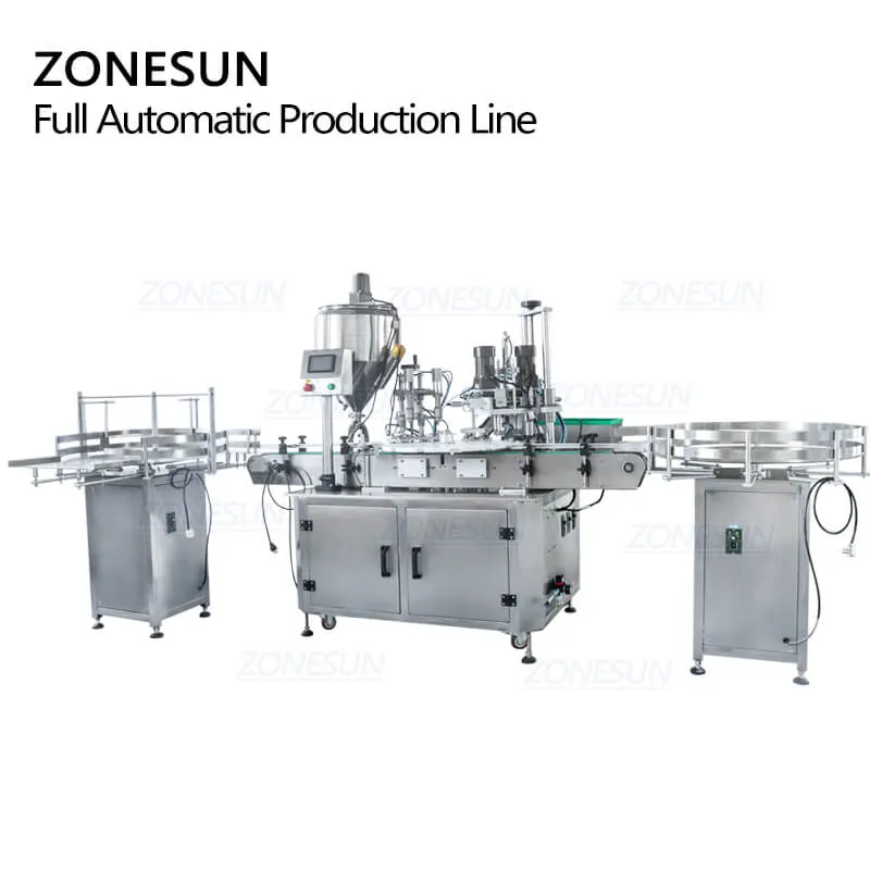 ZS-FAL180A4 Automatic Essential Oil Vial Small Bottle Filling And Capping Machine Line With Cap Feeder