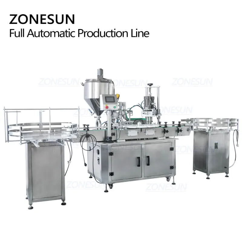 ZS-FAL180A4 Automatic Essential Oil Vial Small Bottle Filling And Capping Machine Line With Cap Feeder