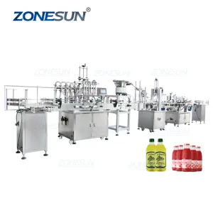ZS-FAL180R Automatic Shampoo Bottle Cosmetic Hand Gel Piston Liquid Filling Capping Vibrator And Labeling Machine
