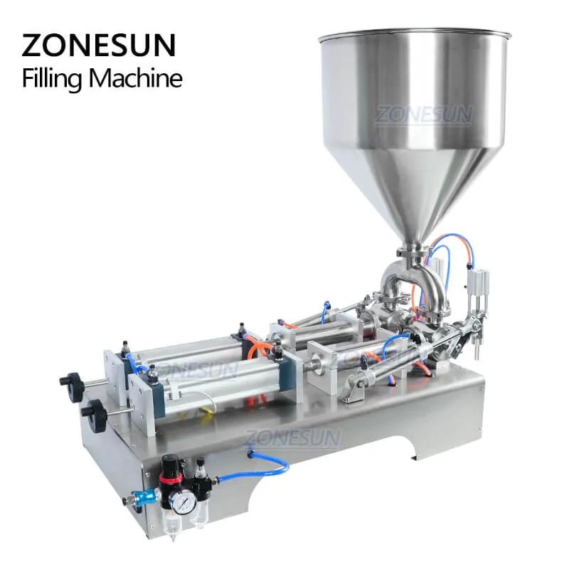 ZS-GY2 Pneumatic Piston Pump Liquid Chili Sauce Paste Honey Jam Bottle Filling Machine