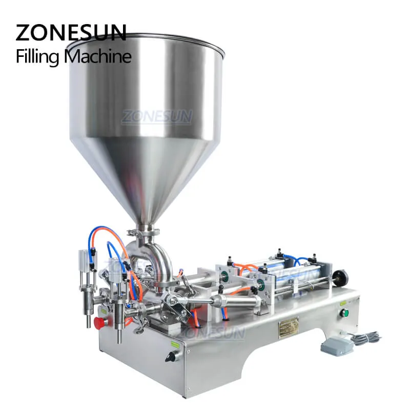 ZS-GY2 Pneumatic Piston Pump Liquid Chili Sauce Paste Honey Jam Bottle Filling Machine