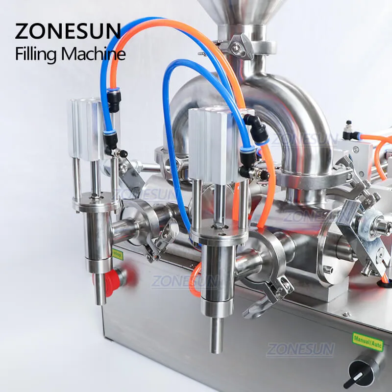 ZS-GY2 Pneumatic Piston Pump Liquid Chili Sauce Paste Honey Jam Bottle Filling Machine