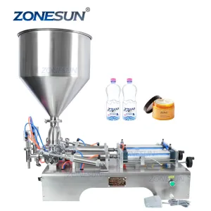 ZS-GY2 Pneumatic Piston Pump Liquid Chili Sauce Paste Honey Jam Bottle Filling Machine