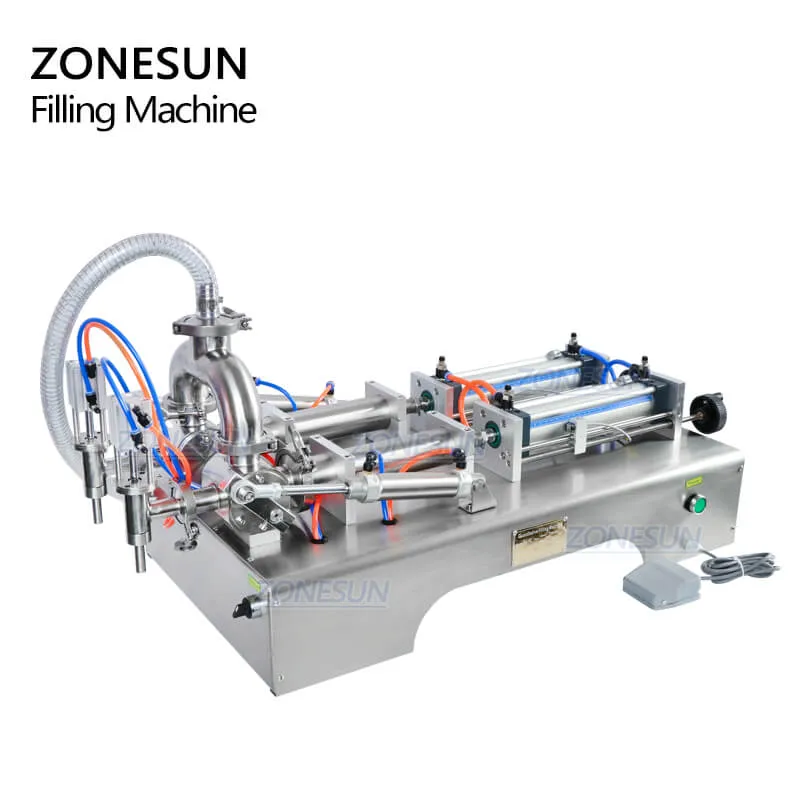 ZS-GY2 Pneumatic Piston Pump Liquid Chili Sauce Paste Honey Jam Bottle Filling Machine