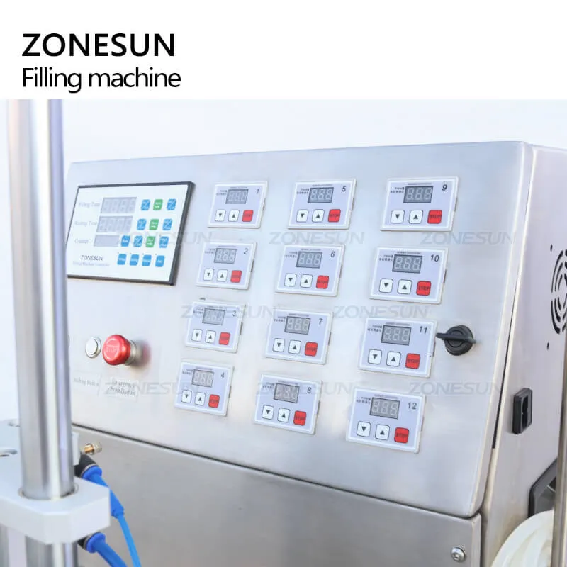 ZS-VTDP12P Automatic 12 Heads Milk Mango Juice Olive Oil Cosmetics Liquid Filling Machine