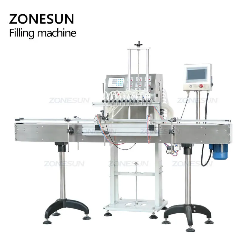 ZS-VTDP12P Automatic 12 Heads Milk Mango Juice Olive Oil Cosmetics Liquid Filling Machine