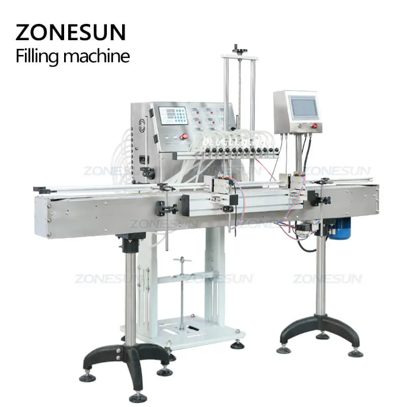 ZS-VTDP12P Automatic 12 Heads Milk Mango Juice Olive Oil Cosmetics Liquid Filling Machine