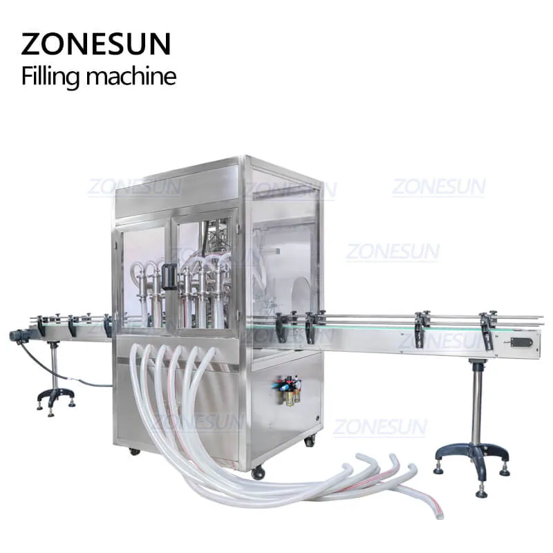 ZS-YTDC6 Piston Pump Automatic Beverage Shampoo Bottle Juice Liquid Filling Machine