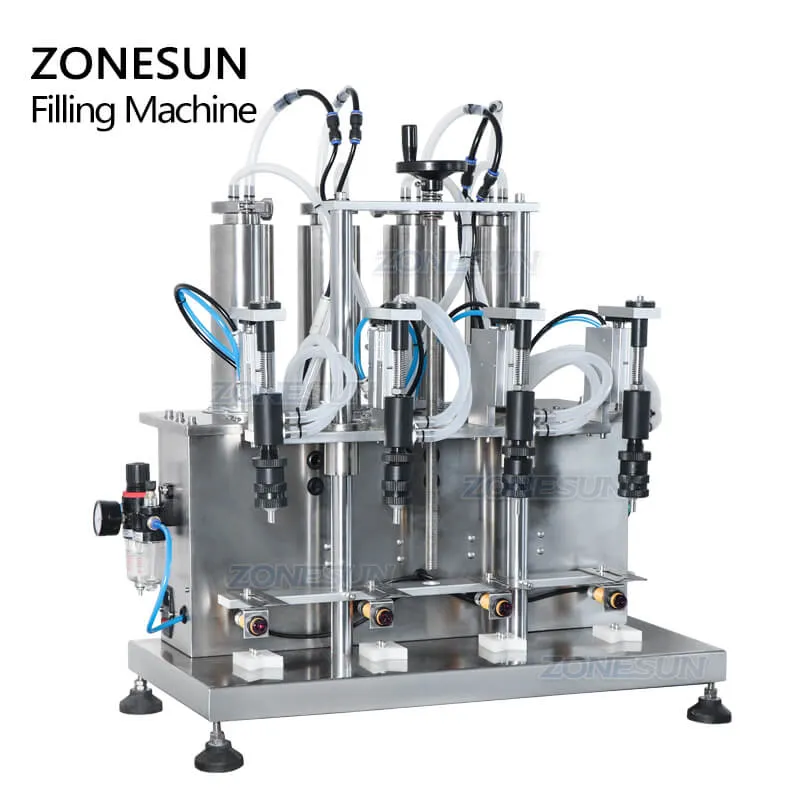 ZS-YTZL500 1/2/4 Nozzles Semi-automatic Vacuum Liquid Perfume Small Bottle Fragrance Filling Machine